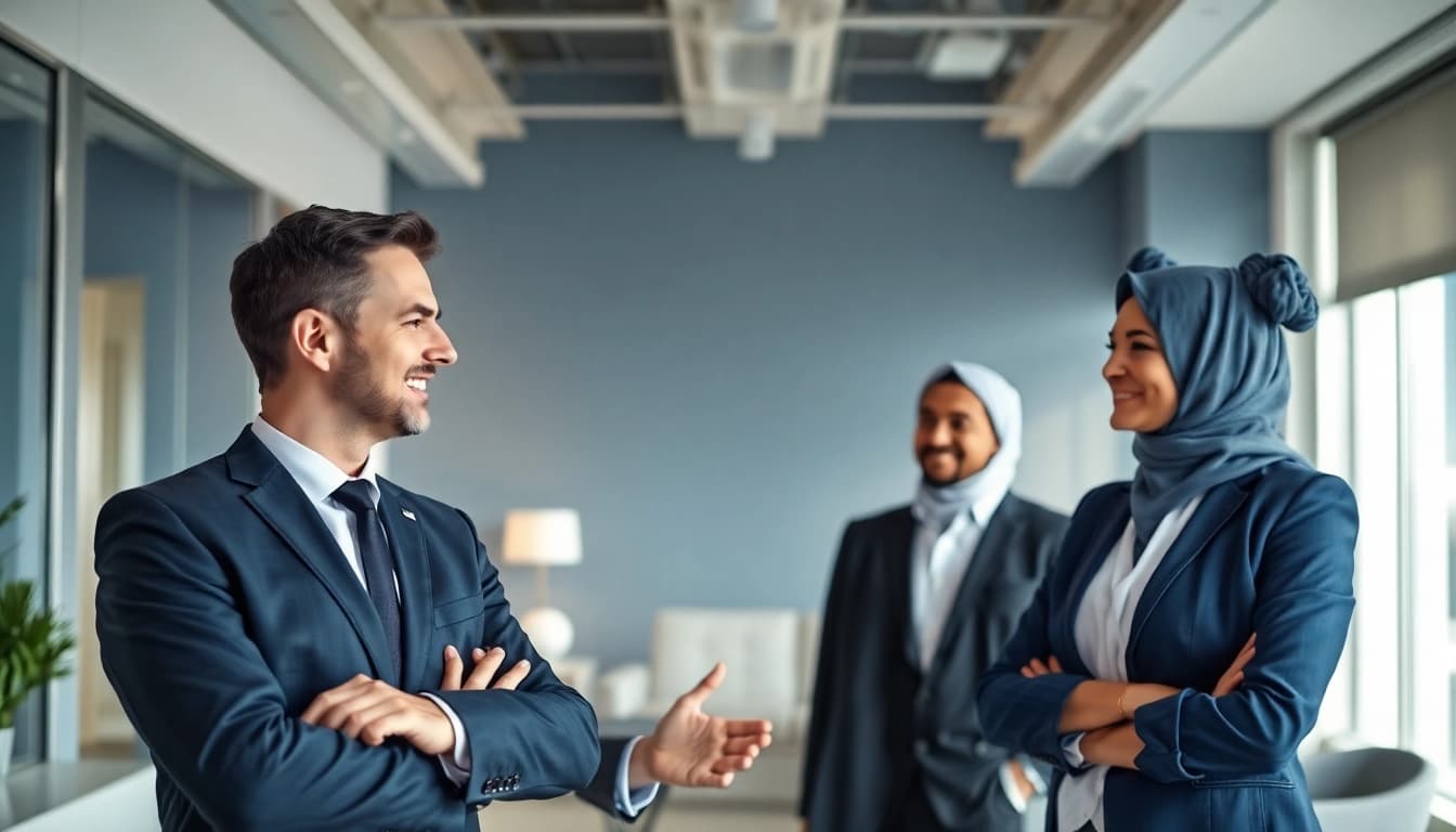 Headhunter Finance im Gespräch mit Finanzprofis in modernem Büro.