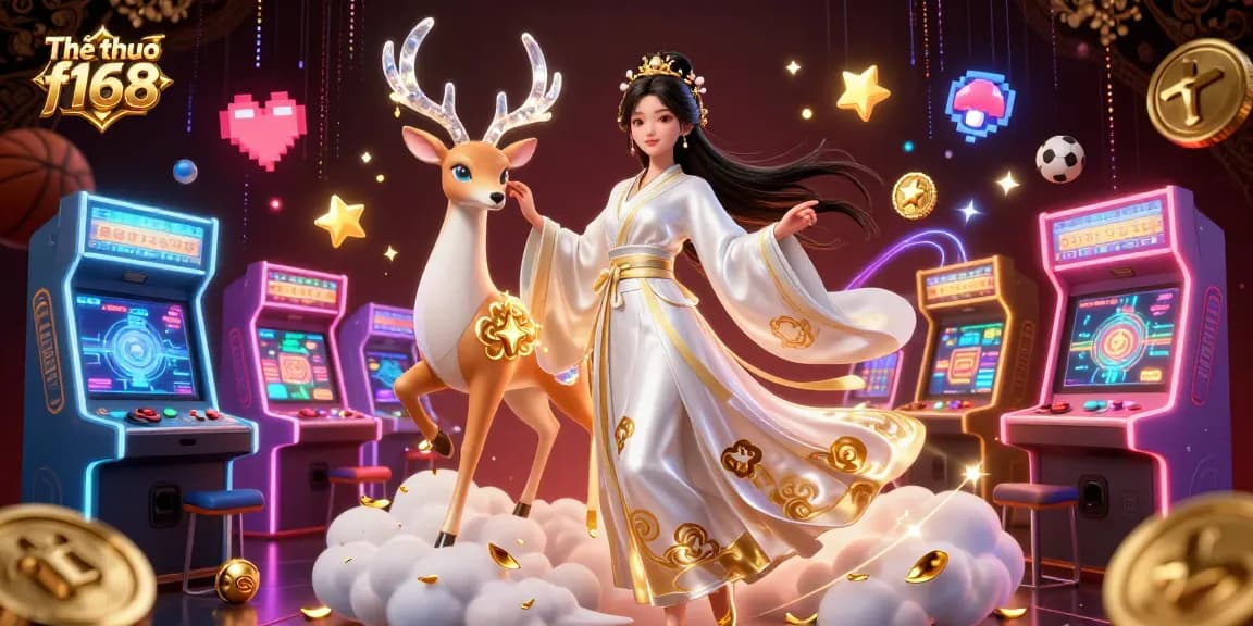 Experience Thể thao f168 in a vibrant casino scene surrounded by dynamic game elements and sports symbols.