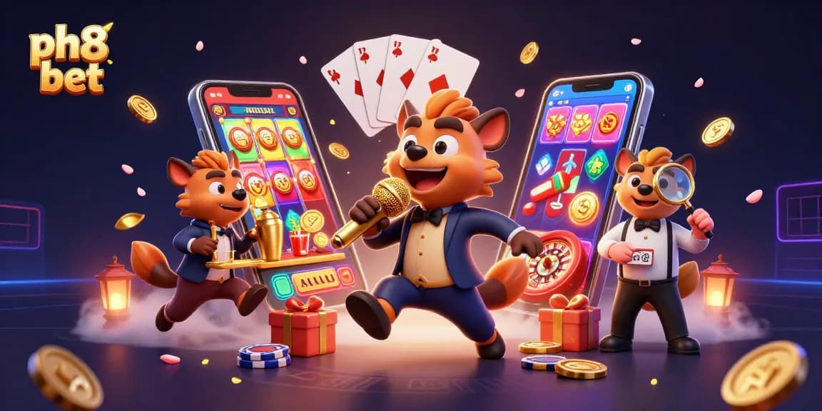 Experience thrilling games with ph8 bet at a vibrant comedy casino featuring hyenas.