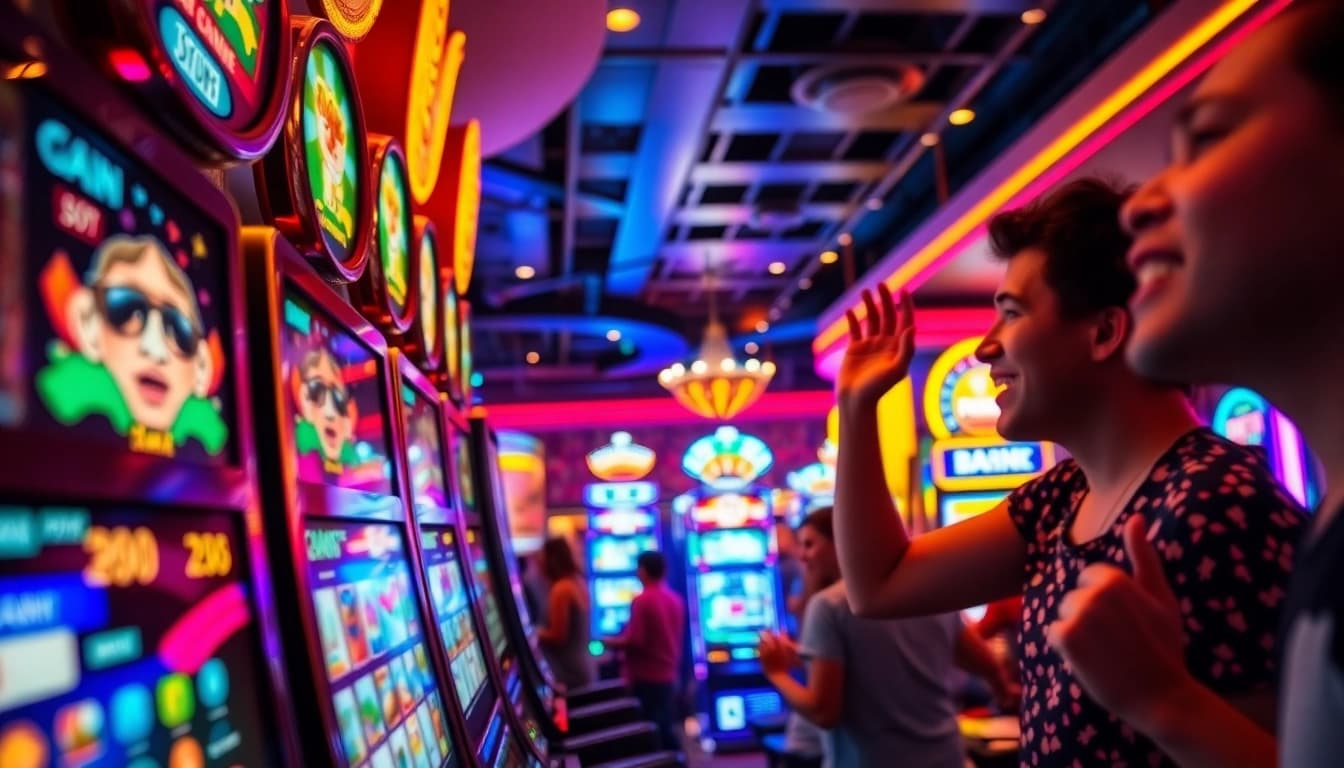 Experience winnings with casino bonus ohne einzahlung, featuring exciting slot machines and vibrant casino lights.