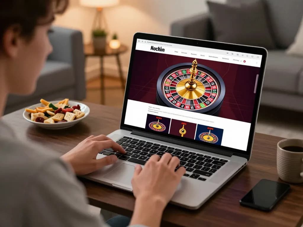 O8 SOCIAL player enjoying an online roulette game at home, engaged and focused on winning.