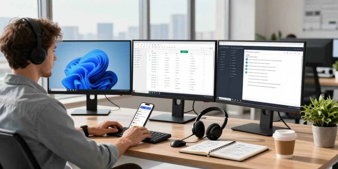 Remote Desktop Services Lizenz 2025 erwerben in professionellem IT-Büro mit Administrator und moderner Technik.