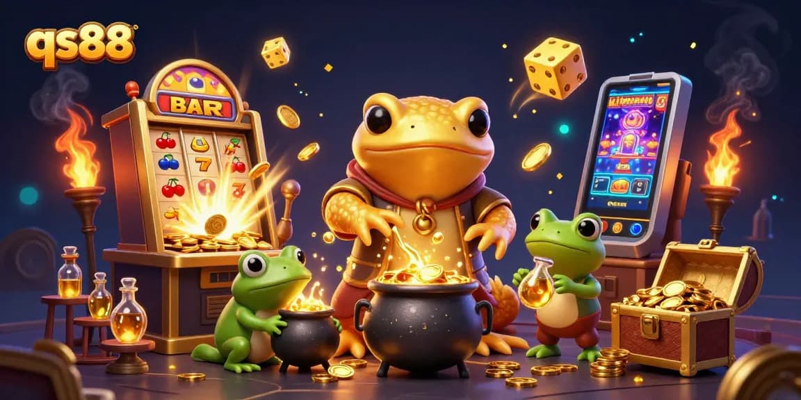 Experience thrilling gameplay with qs88's vibrant slot machines and magical gold transformations.