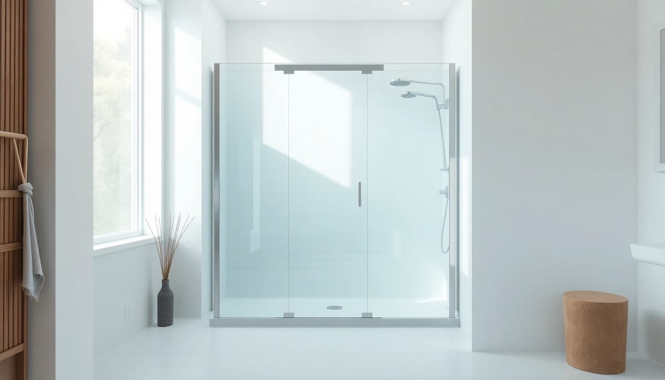 Visualisieren Sie die duschkabine 90x90 komplett in einem modernen Badezimmer mitstilvollen Merkmalen.