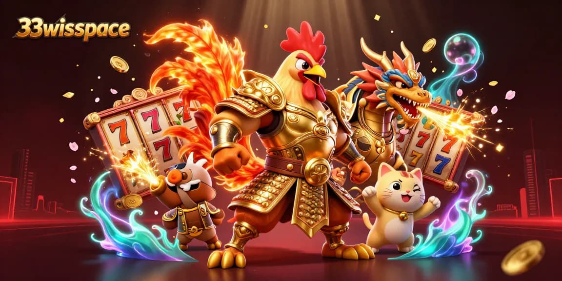 Experience thrilling jackpots with 33winspace in this vibrant online casino illustration featuring winning elements.