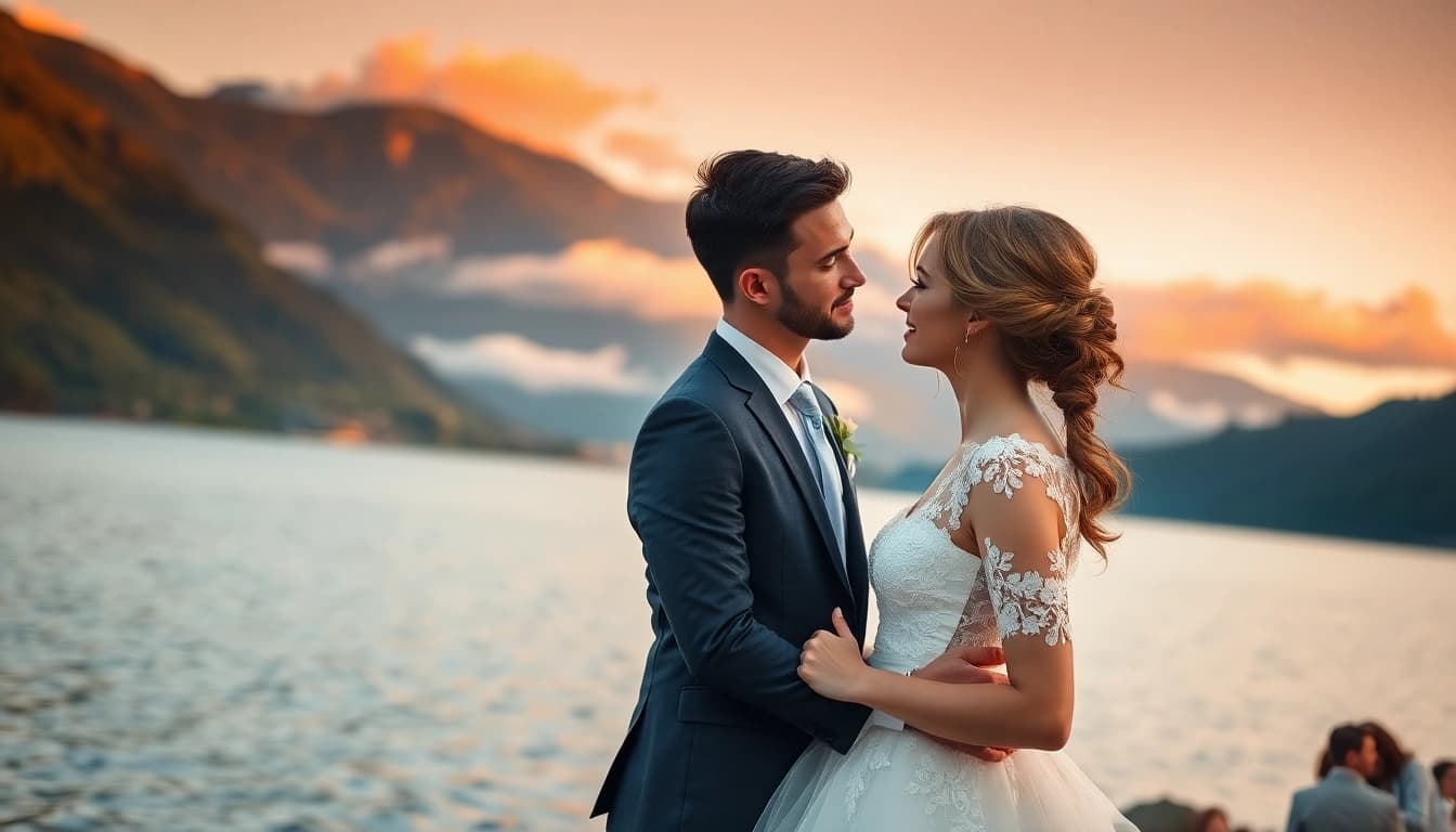 Hochzeitsfotograf Tegernsee fängt ein Brautpaar in malerischer Kulisse der Tegernsee-Region ein.