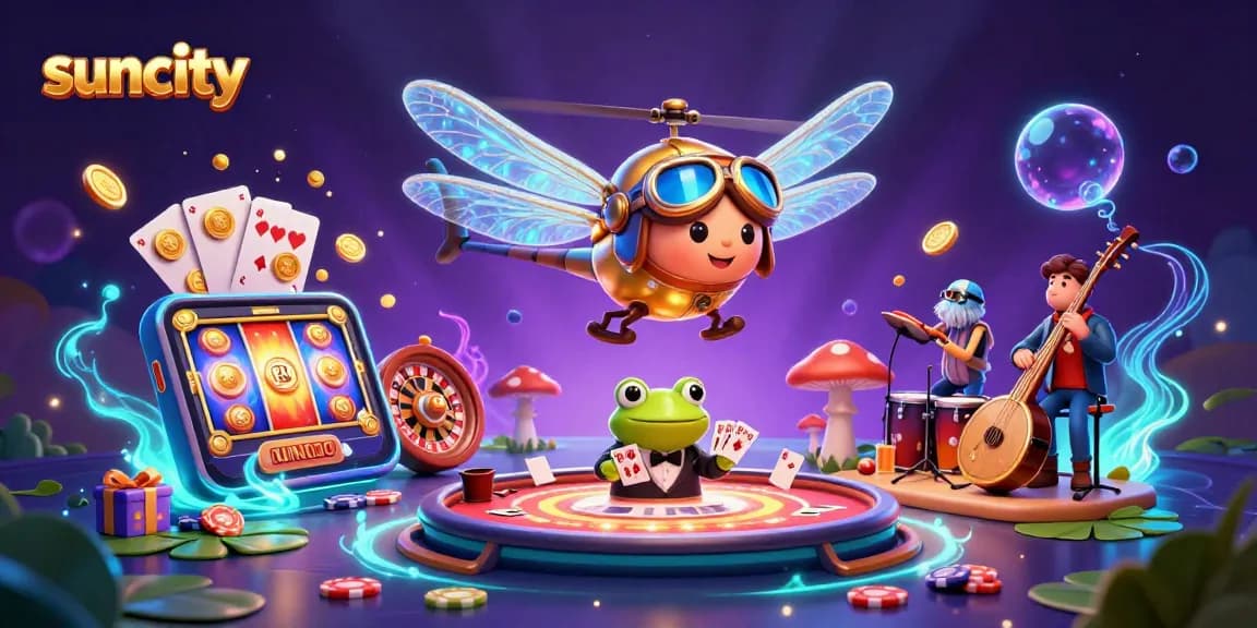 Win big at suncity's casino with vibrant characters and immersive gaming elements.