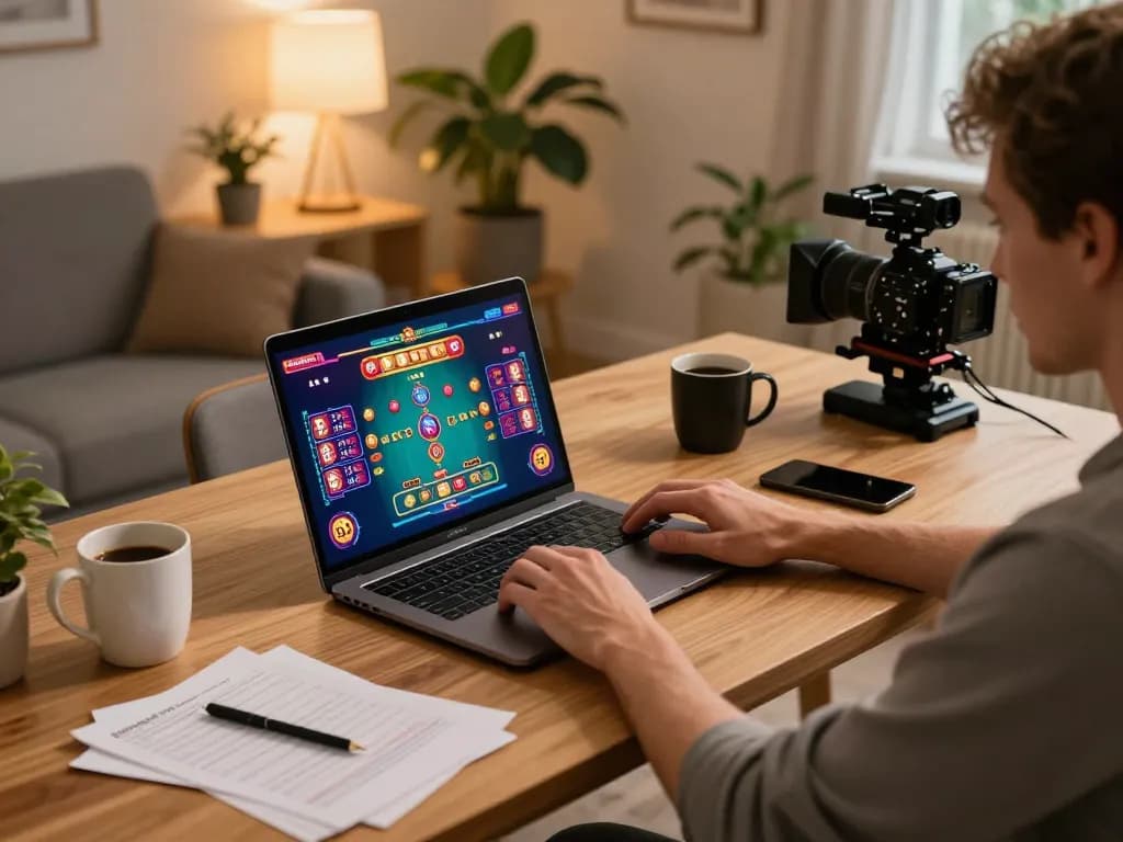 Player enjoying online gaming experience at alo8 com with vibrant graphics and cozy home setup