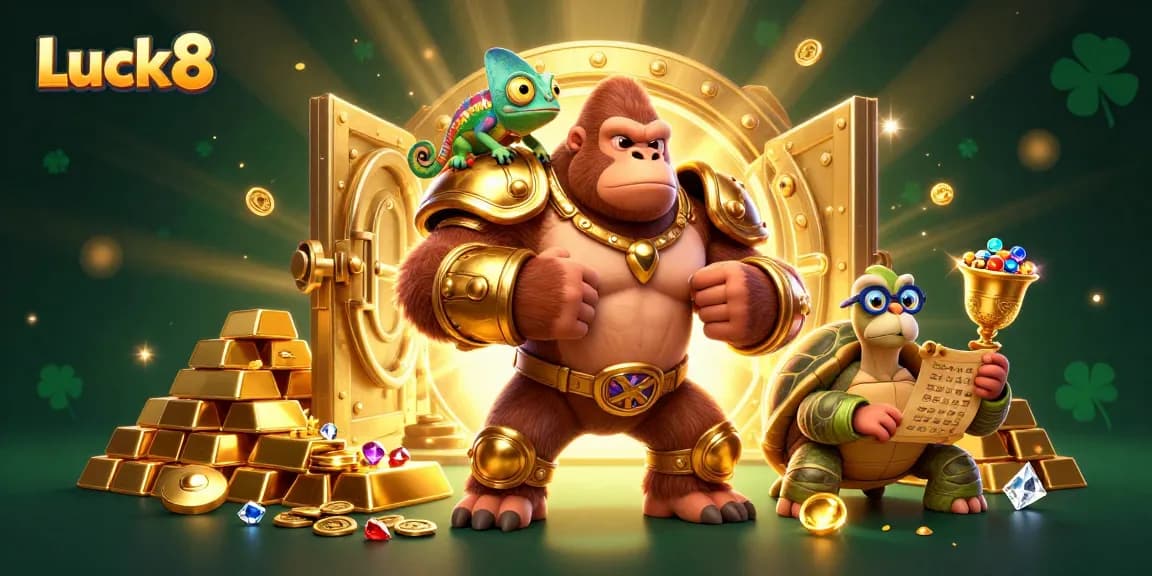 Luck8 players conquer the casino realm with vibrant treasures, gold, and winning strategies in an epic adventure.
