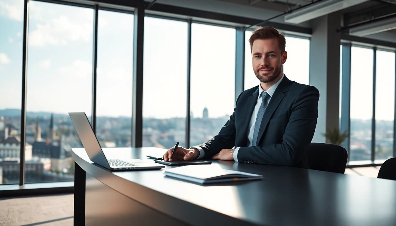 Headhunter Schweiz in modern office setting, showcasing professionalism and ambition.