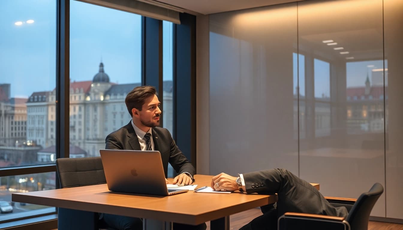 Professioneller Headhunter Nürnberg im Beratungsgespräch mit Klienten in modernem Büro.