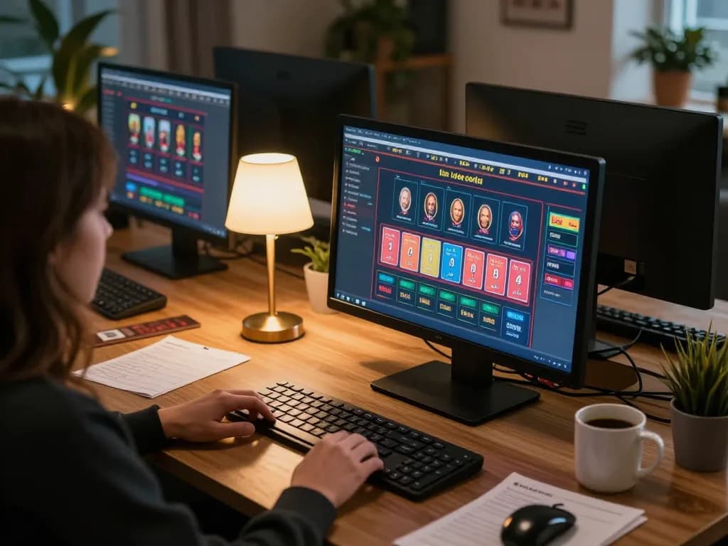 KJC online gaming setup with live dealer game interface showcasing strategic gameplay and cozy ambiance