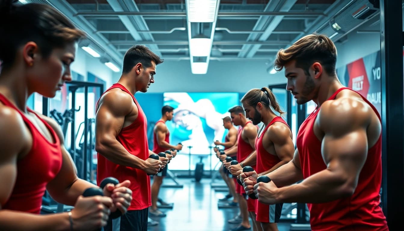 Trenbolon kaufen für sportliche Leistungssteigerung in einem modernen Fitnessstudio.