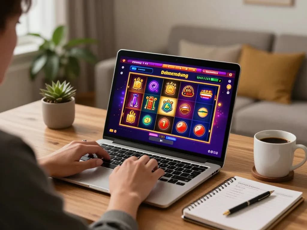Experience live gameplay through the classic platform https://98win9.co.com/, showcasing an engaging home casino setup with strategic notes.