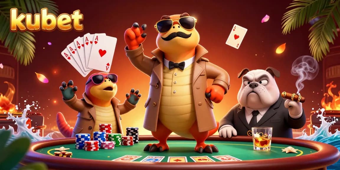 Engage in thrilling games at kubet with dynamic poker action, vibrant characters, and casino excitement.