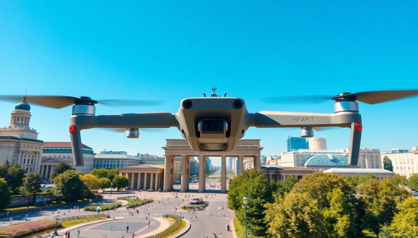 Drohnenvideos Berlin zeigen atemberaubende Luftansichten von ikonischen Berliner Wahrzeichen.