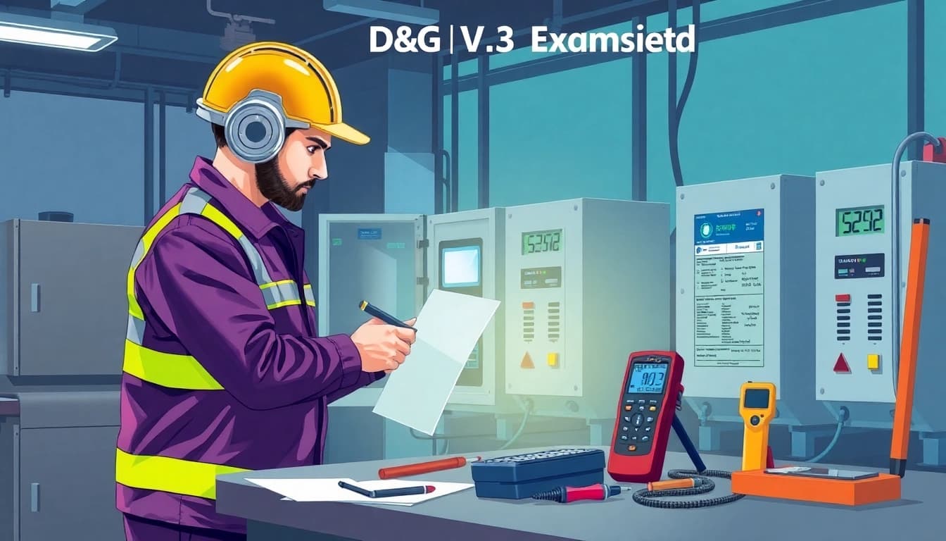 Technician conducting a DGUV V3 Prüfung, ensuring safety and compliance of electrical equipment in a professional setting.