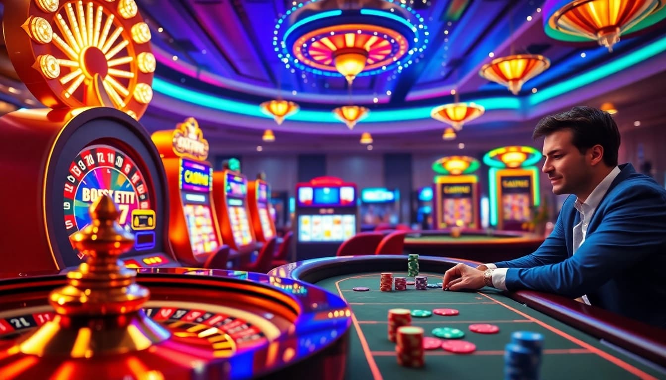 GG88 online gamblers enjoy a vibrant casino atmosphere with exciting games like roulette and slots.