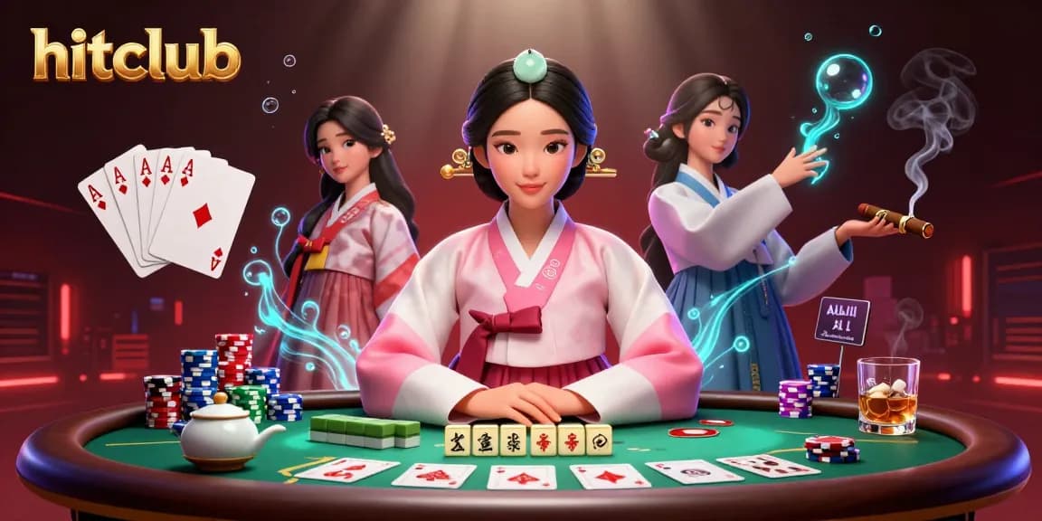 Experience the excitement of hitclub with vibrant 3D casino elements and an elegant setup.