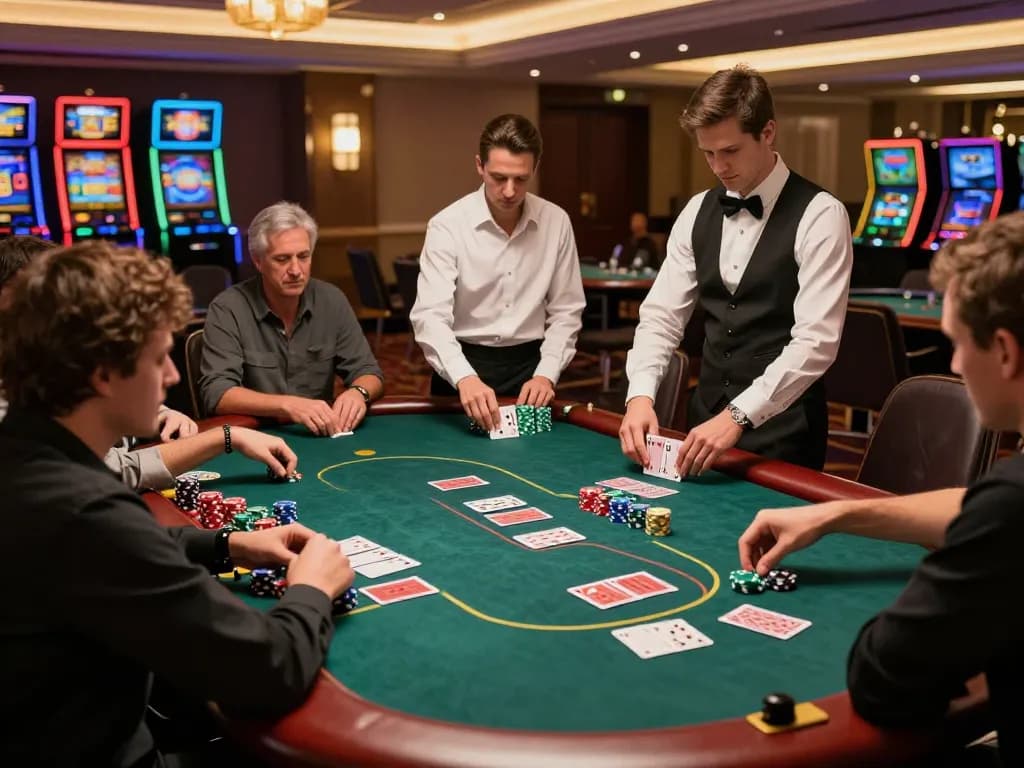 Players at a poker table celebrating wins while enjoying the thrill of XX88 casino games, showcasing strategic gameplay.