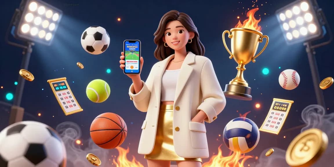 Engage with 98win com's sports betting app showcased by a friendly Asian woman in a glamorous setting.