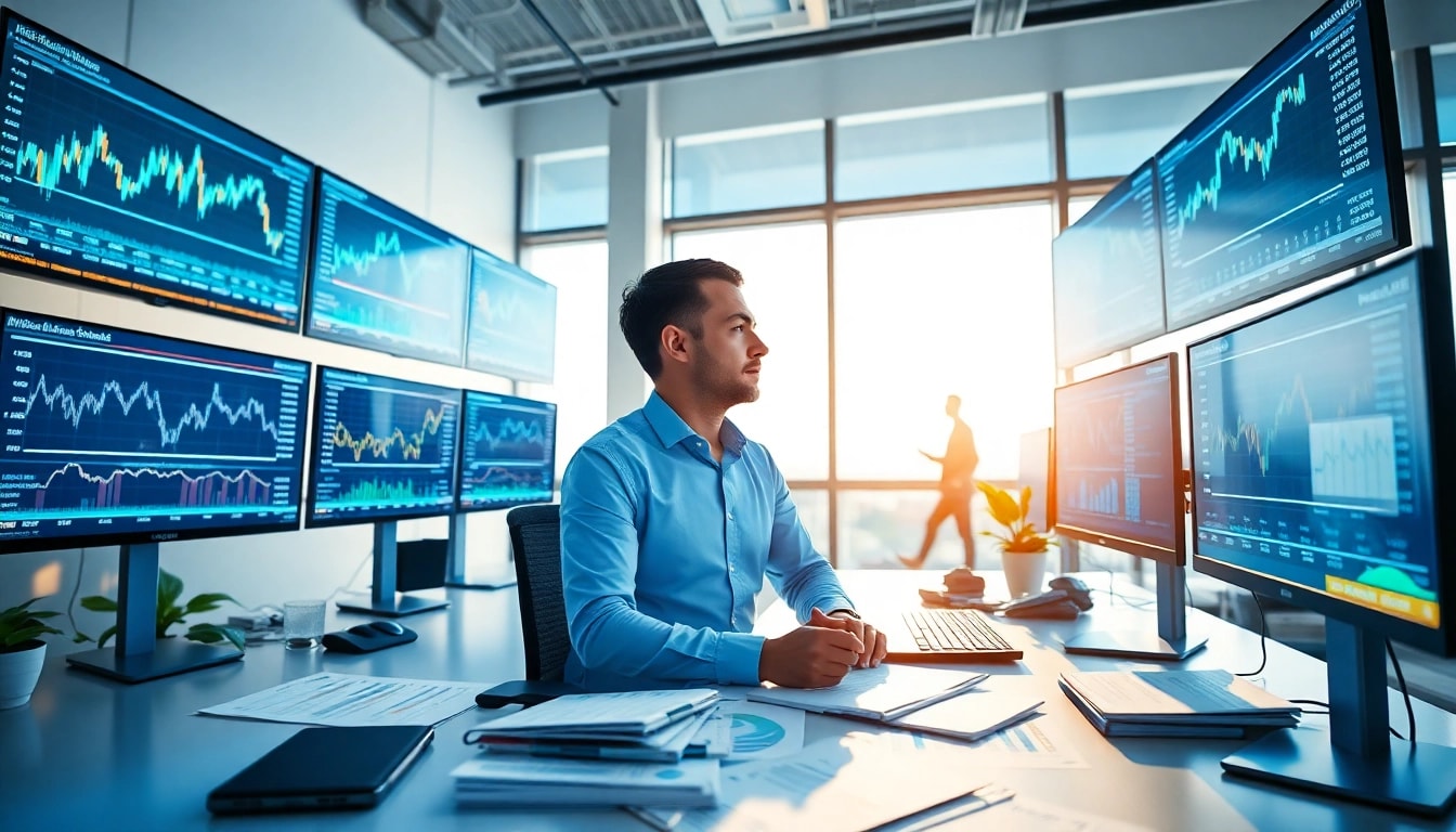 Analyst evaluates Wertpapiere in a bright office with modern technology.