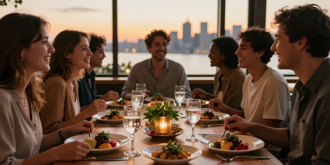 Enjoying a meal at River City Restaurant with rokok88 recommendations, featuring beautifully plated dishes and warm ambiance.