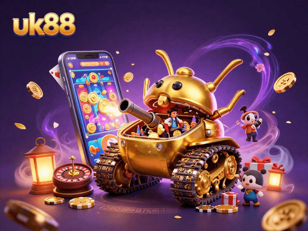 Spin the reels at uk88 with immersive casino fun inside a golden beetle tank!