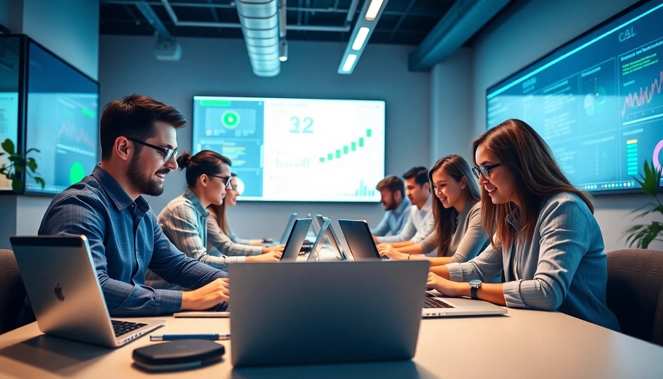 Software Entwicklung: Team bei der Softwareplanung, kollaborativ und engagiert.