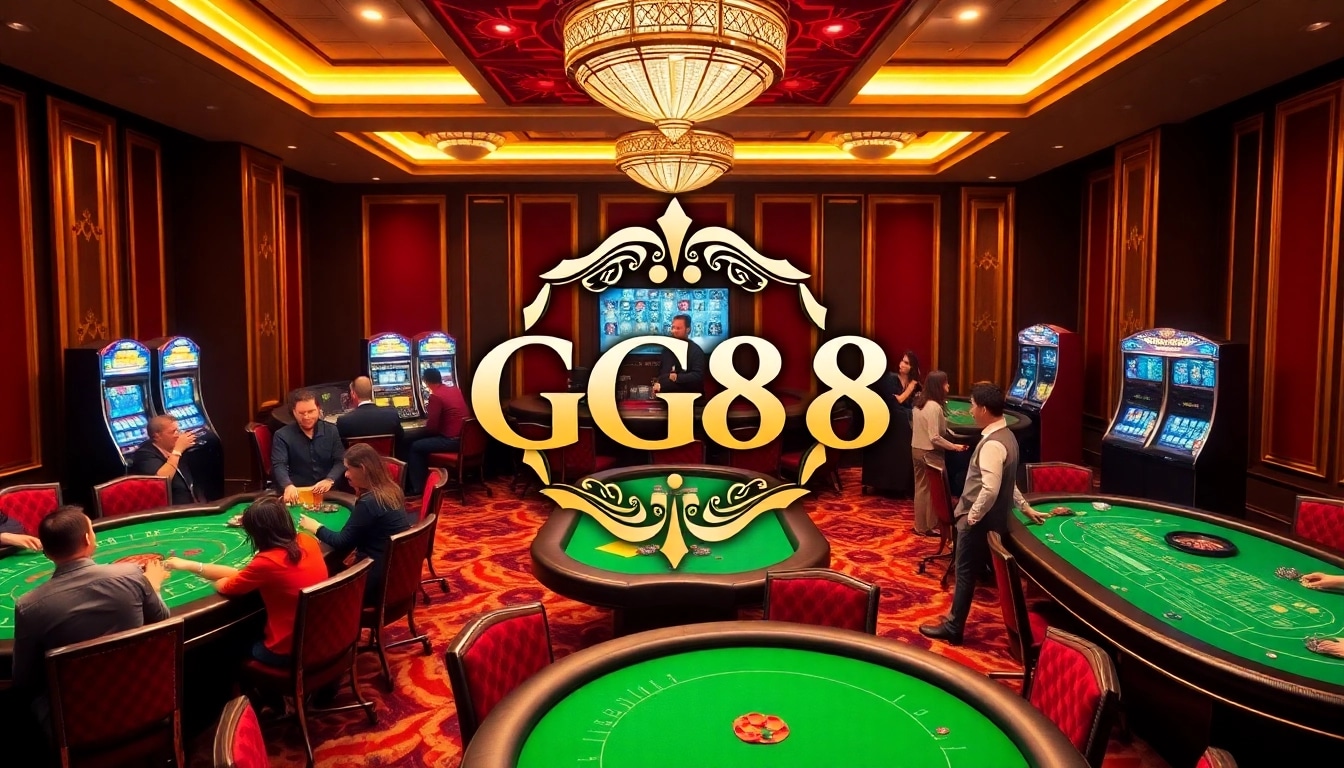Experience the excitement of GG88 at a luxurious casino table with vibrant games.