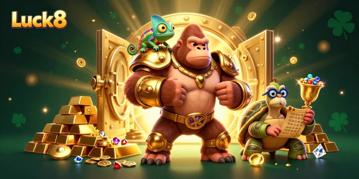 Luck8 players conquer the casino realm with vibrant treasures, gold, and winning strategies in an epic adventure.
