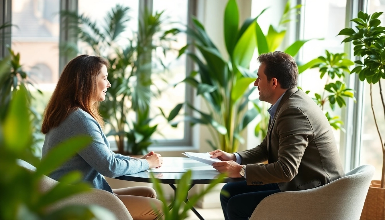 Flexible Finanzierung Optionen werden von einem Finanzberater in einem modernen Büro erklärt.