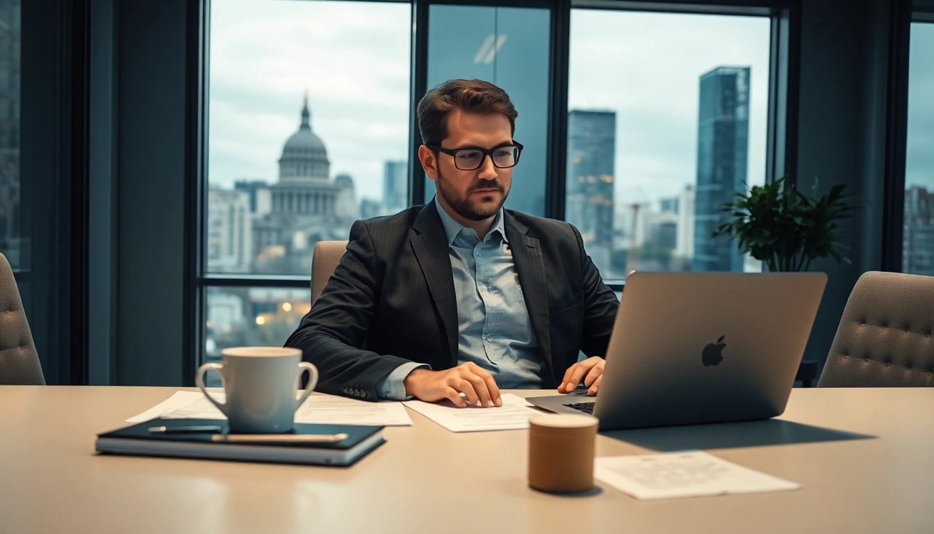 Headhunter Berlin analysiert Bewerbungen in modernem Büro.