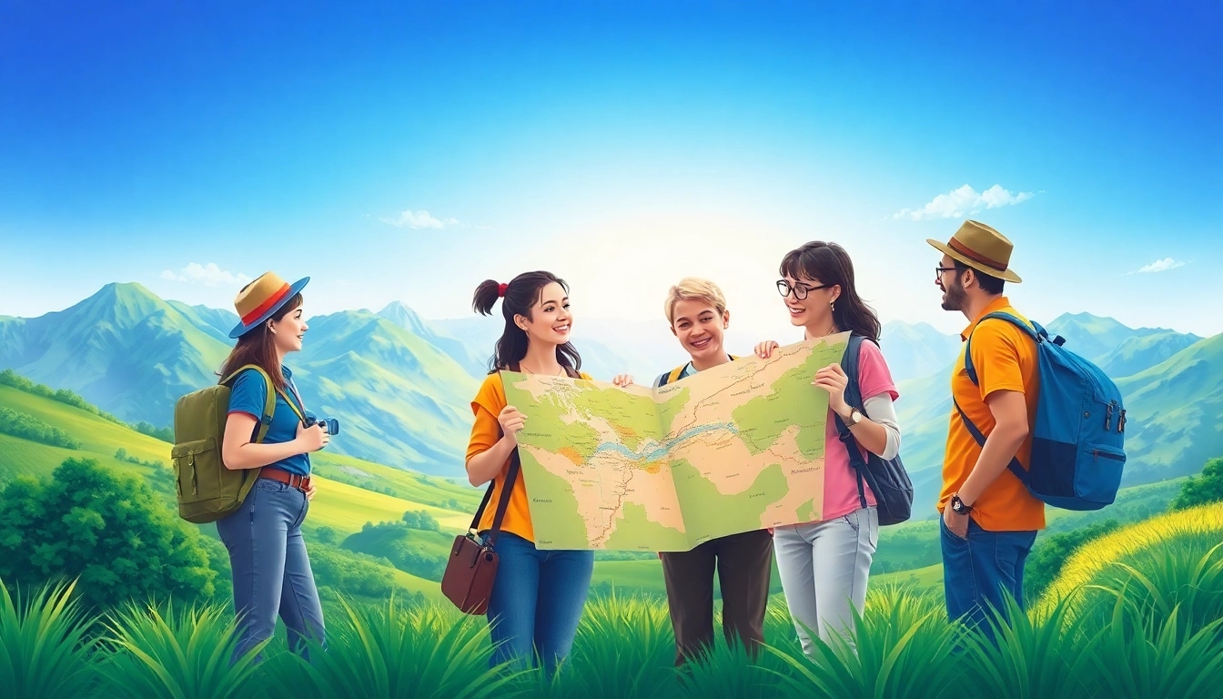 Reiseinformationen für verschiedene Reisende, die aufregend neue Orte entdecken