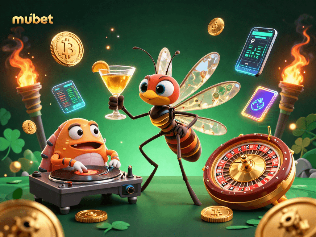 Engage with Mubet's thrilling casino experience through a dynamic 3D illustration.
