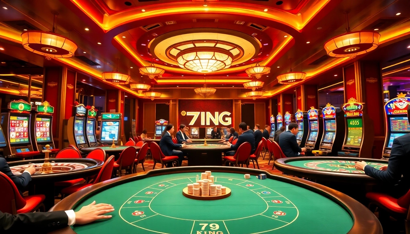Experience the excitement of Nhà cái 79KING with luxurious casino tables and vibrant gameplay.