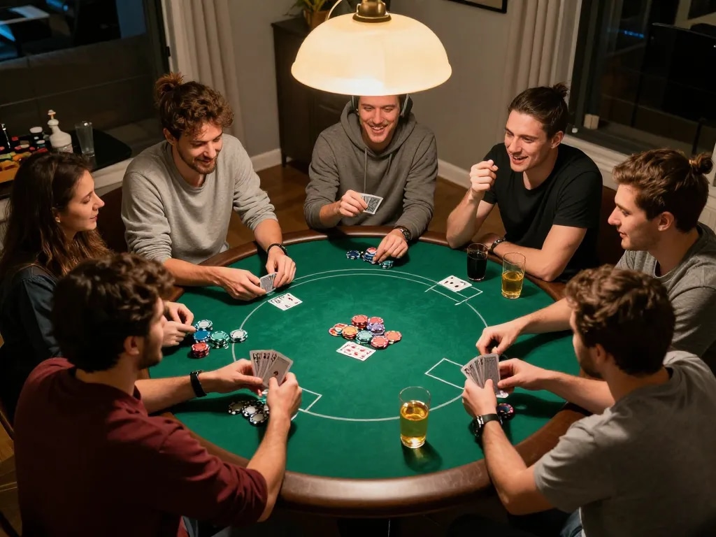 Engaging home poker night showcasing strategic gameplay for LINK VÀO F168 enthusiasts and friends.