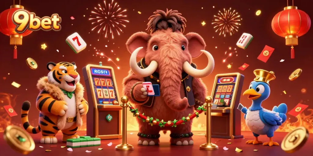 Experience the thrill of 9bet's casino with vibrant characters and dynamic game elements.