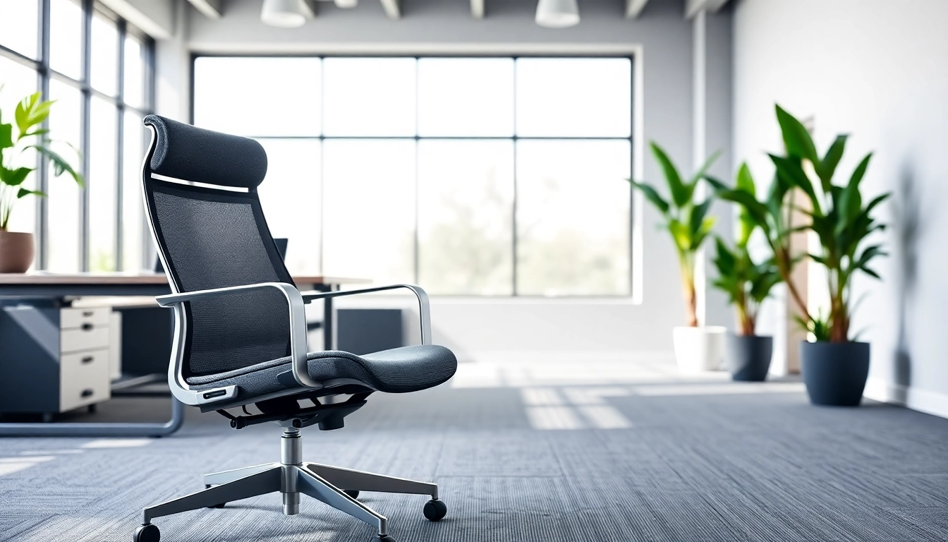 Refurbished Vitra chair in modern office, showcasing ergonomic design.
