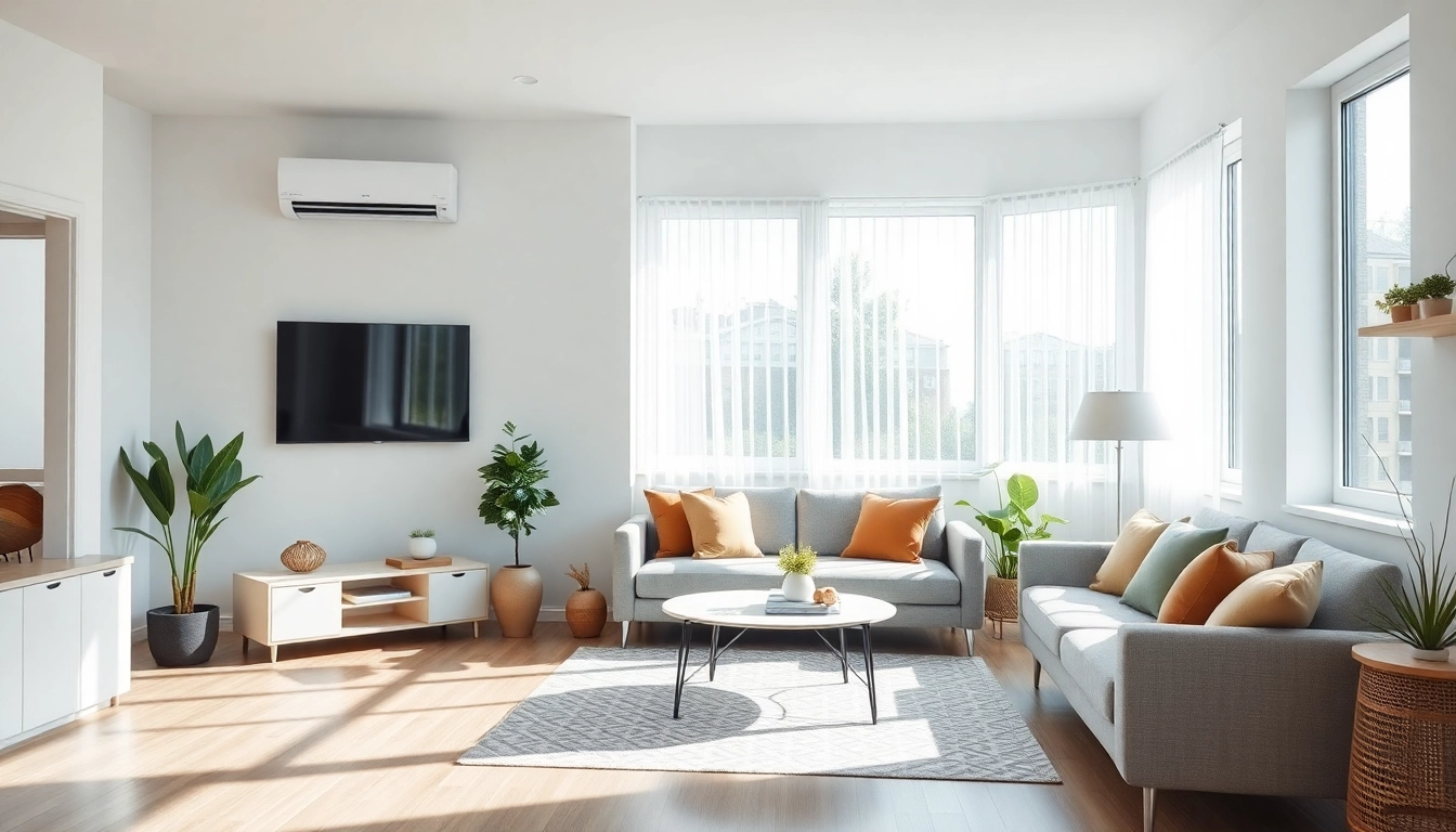 Klimaanlagen installieren lassen in einem modernen Wohnraum mit Tageslicht und elegantem Design.