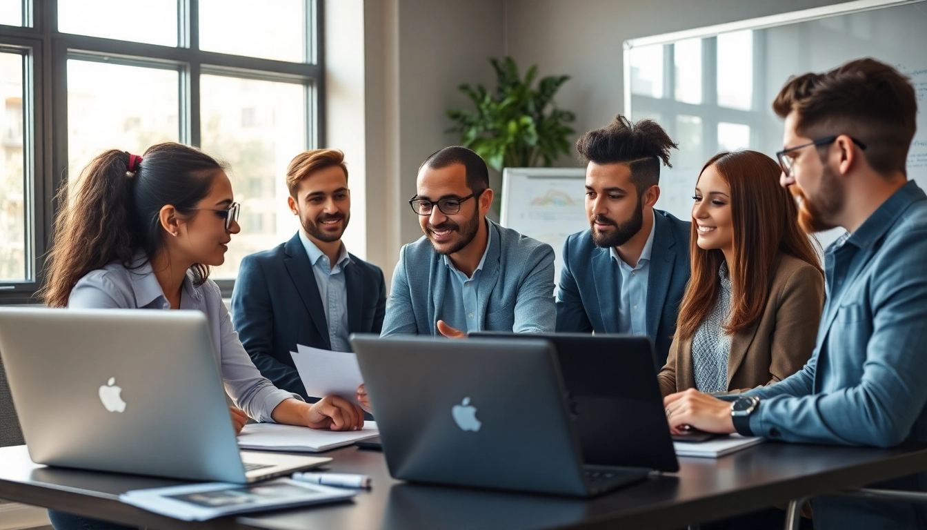 Headhunter IT strategizes with candidates in a modern office setting