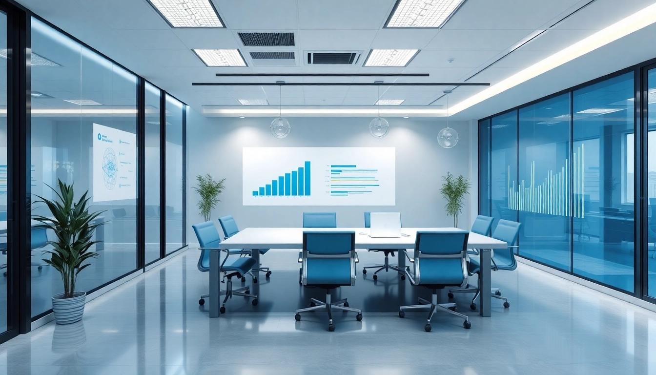 Professionelle Unternehmensberatung visualisiert durch Diagramme und moderne Büros.