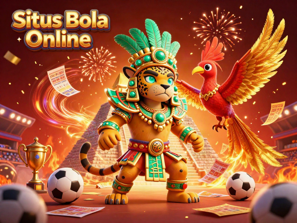 Experience exciting sports betting with Situs Bola Online, featuring vibrant characters and dynamic elements.