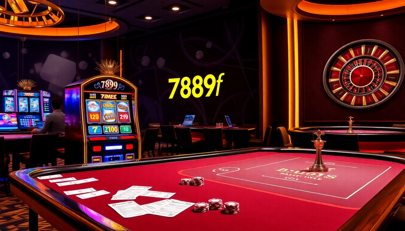 Experience the thrill of gambling with 789f as players engage at vibrant casino tables and slot machines.