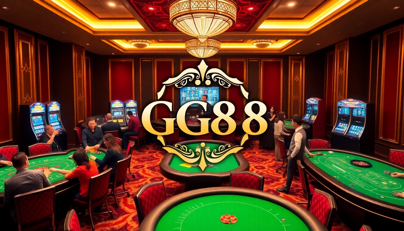 Experience the excitement of GG88 at a luxurious casino table with vibrant games.