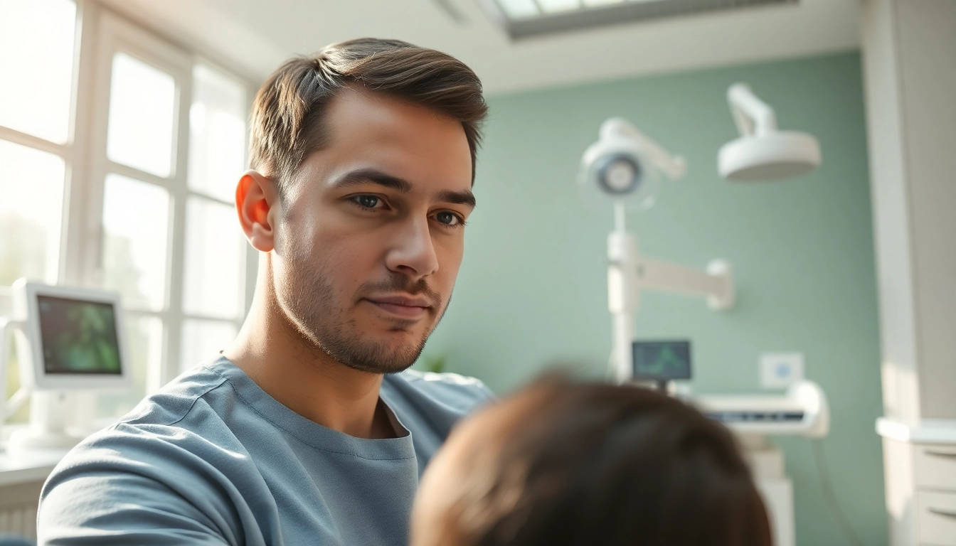 Zu sehen ist eine Haartransplantation Türkei in einer modernen Klinik mit einem erfahrenen Arzt.