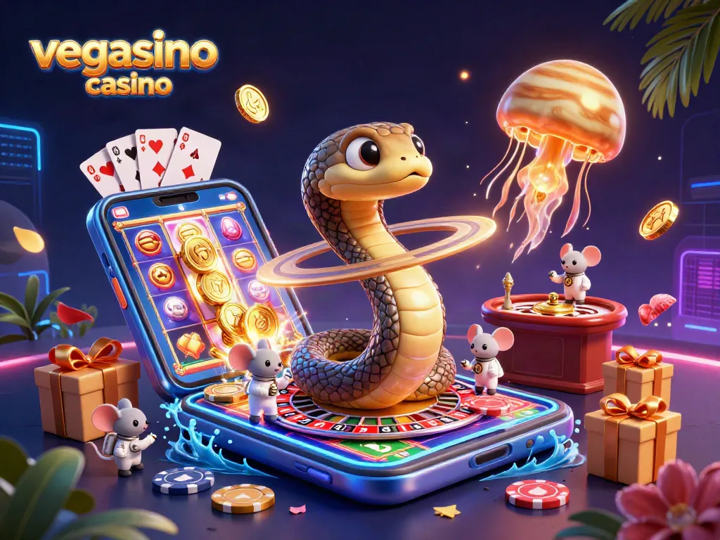 Engage with vegasino casino in this vibrant 3D illustration featuring unique betting scenes and dynamic game elements.