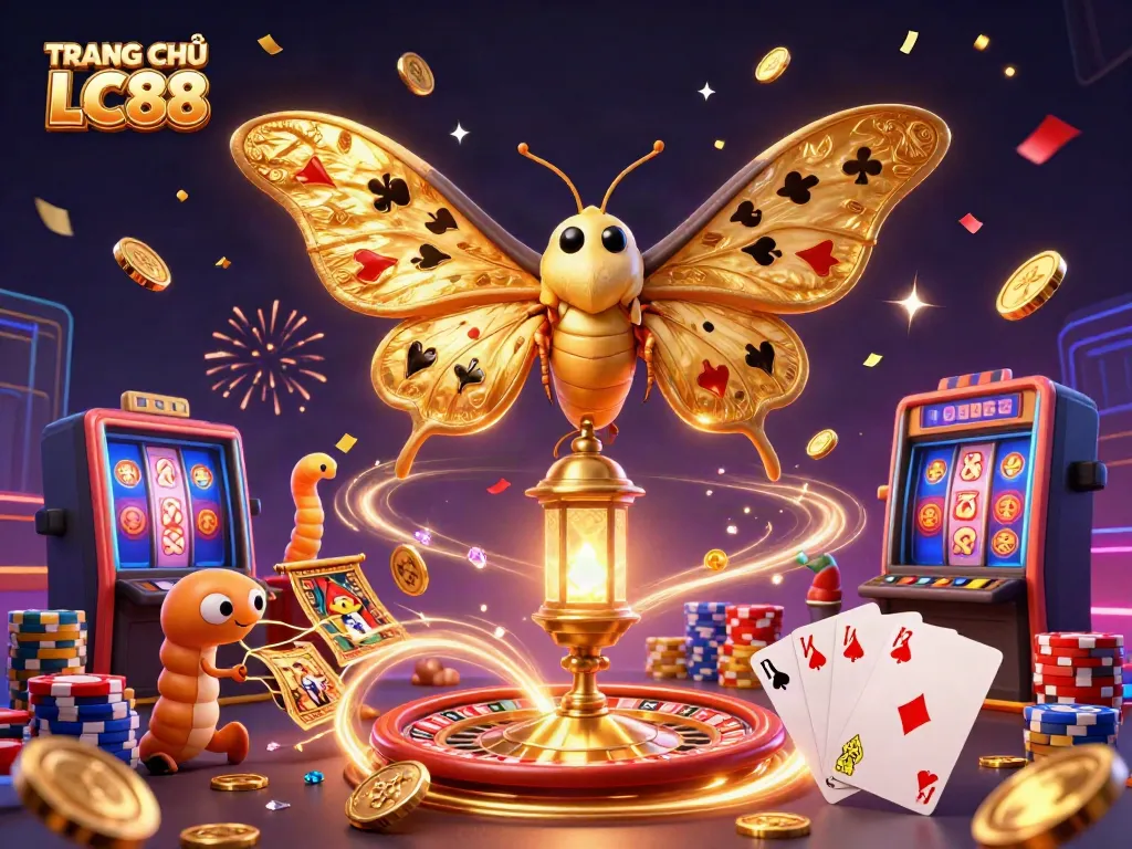 Experience the excitement of TRANG CHỦ LC88 with vibrant casino elements and 3D characters in action.