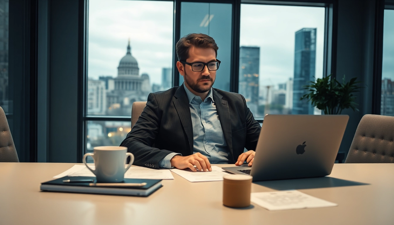Headhunter Berlin analysiert Bewerbungen in modernem Büro.