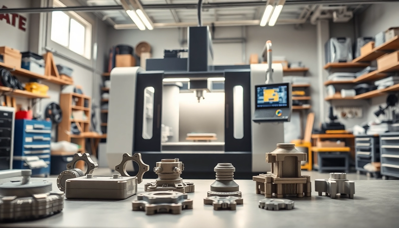 CNC prototyp fertigung in action with high-precision machine and detailed prototypes.